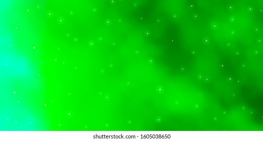 Light Green vector background with colorful stars. Decorative illustration with stars on abstract template. Theme for cell phones.