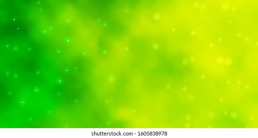 Light Green vector background with colorful stars. Shining colorful illustration with small and big stars. Pattern for new year ad, booklets.