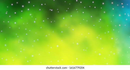 Light Green vector background with colorful stars. Colorful illustration with abstract gradient stars. Pattern for websites, landing pages.