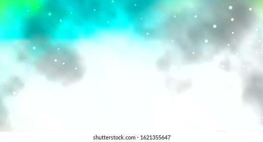 Light Green vector background with colorful stars. Colorful illustration in abstract style with gradient stars. Pattern for new year ad, booklets.