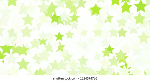 Light Green vector background with colorful stars. Colorful illustration with abstract gradient stars. Design for your business promotion.