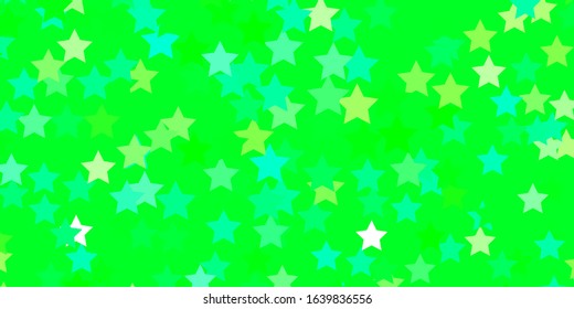Light Green vector background with colorful stars. Blur decorative design in simple style with stars. Pattern for new year ad, booklets.