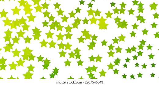 Light Green vector background with colorful stars. Shining colorful illustration with small and big stars. Design for your business promotion.