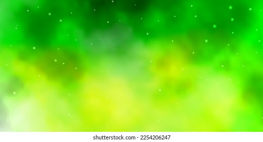 Light Green vector background with colorful stars. Shining colorful illustration with small and big stars. Pattern for websites, landing pages.