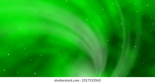 Fondo vectorial verde claro con estrellas coloridas. Ilustración colorida en estilo abstracto con estrellas degradadas. Patrón para envolver regalos.
