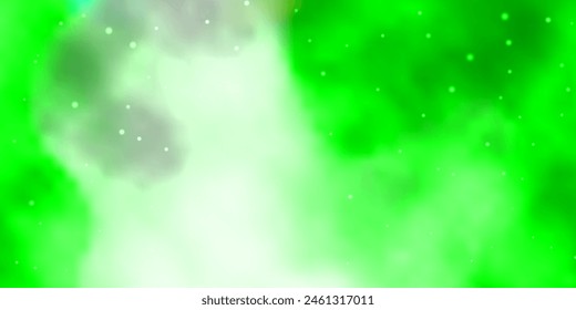 Light Green vector background with colorful stars. Shining colorful illustration with small and big stars. Pattern for websites, landing pages.