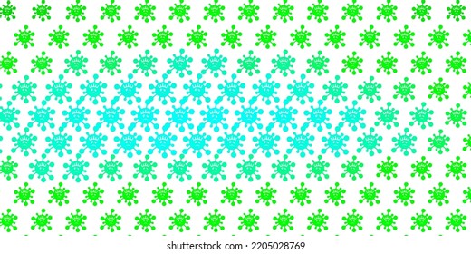 Light Green vector background with covid-19 symbols. Abstract illustration with biological gradient shapes. Wallpaper for health protection.