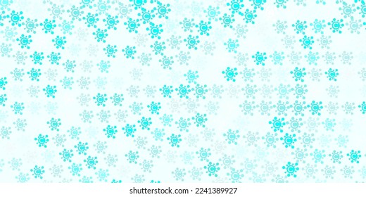 Fondo vectorial verde claro con símbolos covid-19. Símbolos de enfermedades degradadas coloridas en un estilo simple y abstracto. Fondo de escritorio para la protección de la salud.