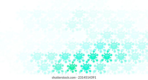 Light Green vector background with covid-19 symbols. Colorful  gradient illness symbols in simple abstract style. Simple design against epidemic information.