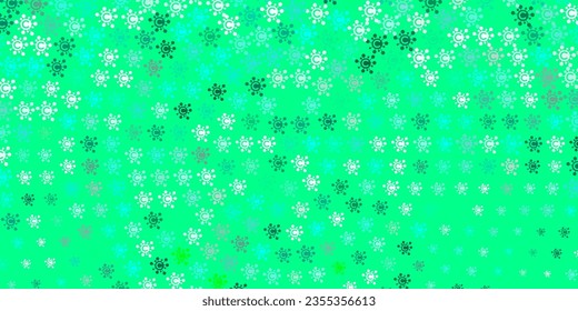 Light Green vector background with covid-19 symbols. Simple design in abstract style with infection forms. Wallpaper for health protection.