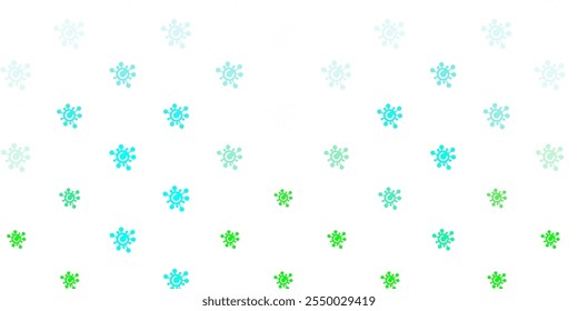 Light Green vector background with covid-19 symbols. Colorful  gradient illness symbols in simple abstract style. Simple drawing against danger fever.
