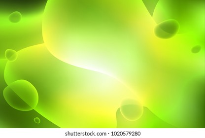 Light Green vector background with curved circles. Blurred geometric sample with gradient bubbles.  Memphis style for your business design.