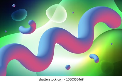 Light Green vector background with curved circles. A completely new color illustration in memphis style. The template for cell phone backgrounds.