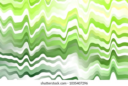 Light Green vector background with curved circles. Modern gradient abstract illustration with bandy lines. Brand-new design for your ads, poster, banner.