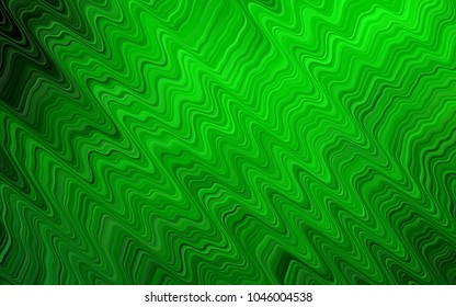 Light Green vector background with curved circles. Modern gradient abstract illustration with bandy lines. A completely new template for your business design.