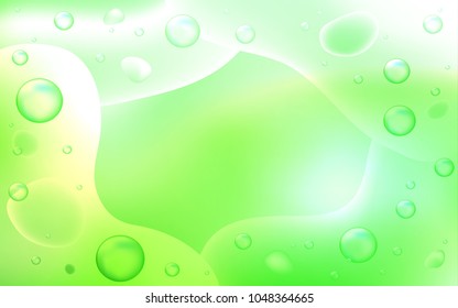 Light Green vector background with curved circles. An elegant bright illustration with gradient. Memphis style for your business design.