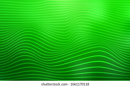 Light Green vector background with curved ribbons. Blurred geometric sample with gradient.  The best blurred design for your business.