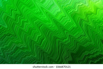 Light Green vector background with curved circles. Glitter abstract illustration with wry lines. New composition for your brand book.