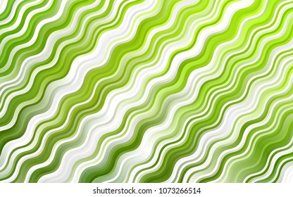 Light Green vector background with curved circles. Shining illustration, which consist of blurred lines, circles. The elegant pattern for brand book.