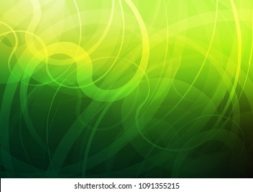 Light Green vector background with curved circles. Glitter abstract illustration with wry lines. The best blurred design for your business.