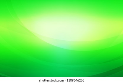Light Green vector background with curved circles. Glitter abstract illustration with wry lines. New composition for your brand book.