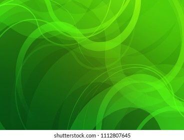 Light Green vector background with curved circles. A vague circumflex abstract illustration with gradient. Marble style for your business design.