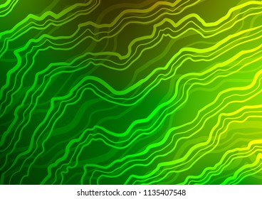 Light Green vector background with curved circles. A vague circumflex abstract illustration with gradient. Pattern for your business design.