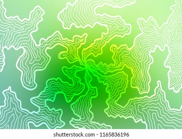 Light Green vector background with curved circles. Shining illustration, which consist of blurred lines, circles. Textured wave pattern for backgrounds.