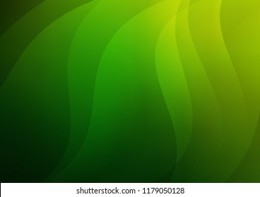 Light Green vector background with curved lines. Shining colored illustration with narrow lines. Best design for your ad, poster, banner.