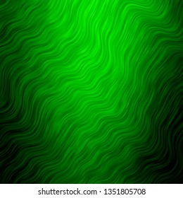 Light Green vector background with curved lines. Colorful illustration in circular style with lines. Pattern for booklets, leaflets.