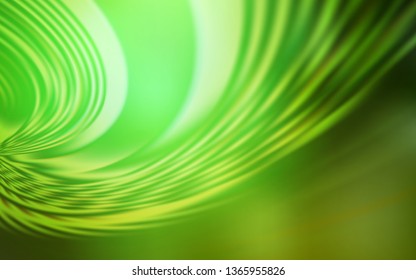 Light Green vector background with curved lines. Colorful geometric sample with gradient lines.  Abstract design for your web site.