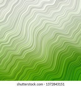 Light Green vector background with curved lines. Abstract illustration with bandy gradient lines. Smart design for your promotions.