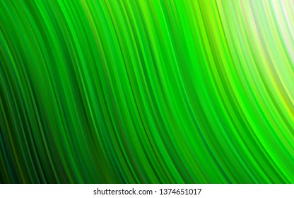 Light Green vector background with curved circles. Glitter abstract illustration with wry lines. The best blurred design for your business.