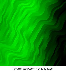 Light Green vector background with curved lines. Abstract illustration with gradient bows. Pattern for ads, commercials.