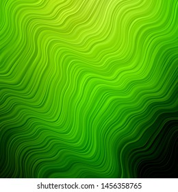 Light Green vector background with curved lines. Colorful illustration in circular style with lines. Pattern for commercials, ads.