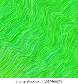 Light Green vector background with curved lines. Abstract illustration with gradient bows. Pattern for commercials, ads.