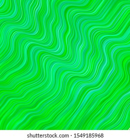 Light Green vector background with curved lines. Abstract illustration with gradient bows. Pattern for commercials, ads.