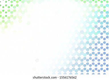 Light Green vector background with curved lines. Creative illustration in halftone style with gradient. Template for cell phone screens.