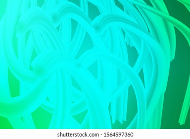 Light Green vector background with curved lines. Geometric illustration in abstract style with gradient.  Colorful wave pattern for your design.