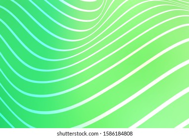 Light Green vector background with curved ribbons. Glitter abstract illustration with wry lines. The completely new template for your brand book.