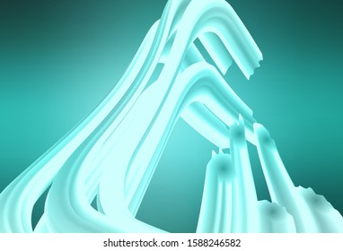Light Green vector background with curved lines. Modern gradient abstract illustration with bandy lines. A completely new template for your design.