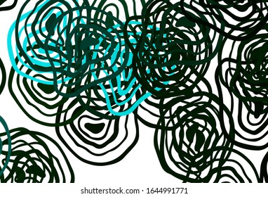 Hellgrüner Hintergrund der Vektorillustration mit abgerundeten Linien. Brand neue farbige Illustration in einfachem Stil. Neue Komposition für Ihr Markenbuch.