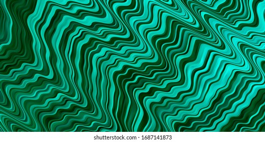 Fondo vectorial verde claro con líneas curvas. Ilustración degradada en estilo simple con arcos. Patrón de anuncios, comerciales.
