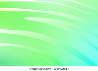 Light Green vector background with curved lines. Creative illustration in halftone style with gradient. New composition for your brand book.