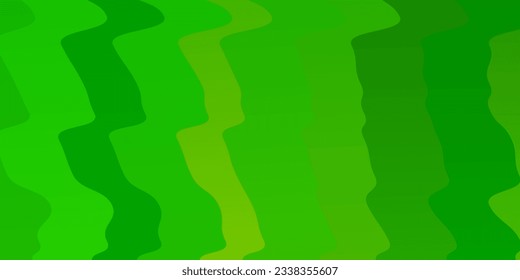 Fondo vectorial verde claro con líneas curvas. Ilustración de degradado en un estilo sencillo con arcos. Patrón para anuncios, anuncios.