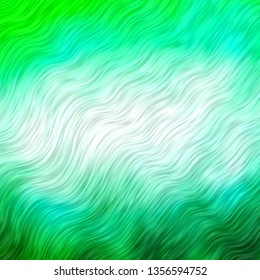 Light Green vector background with curves. Brand new colorful illustration with bent lines. Best design for your ad, poster, banner.