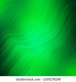 Light Green vector background with curves. Colorful illustration with curved lines. Pattern for busines booklets, leaflets