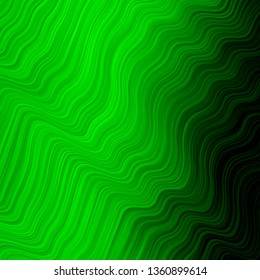 Light Green vector background with curves. Illustration in abstract style with gradient curved.  Pattern for ads, commercials.