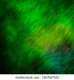 Light Green vector background with curves. Illustration in halftone style with gradient curves. Best design for your ad, poster, banner.