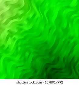Light Green vector background with curves. Bright sample with colorful bent lines, shapes. Template for cellphones.
